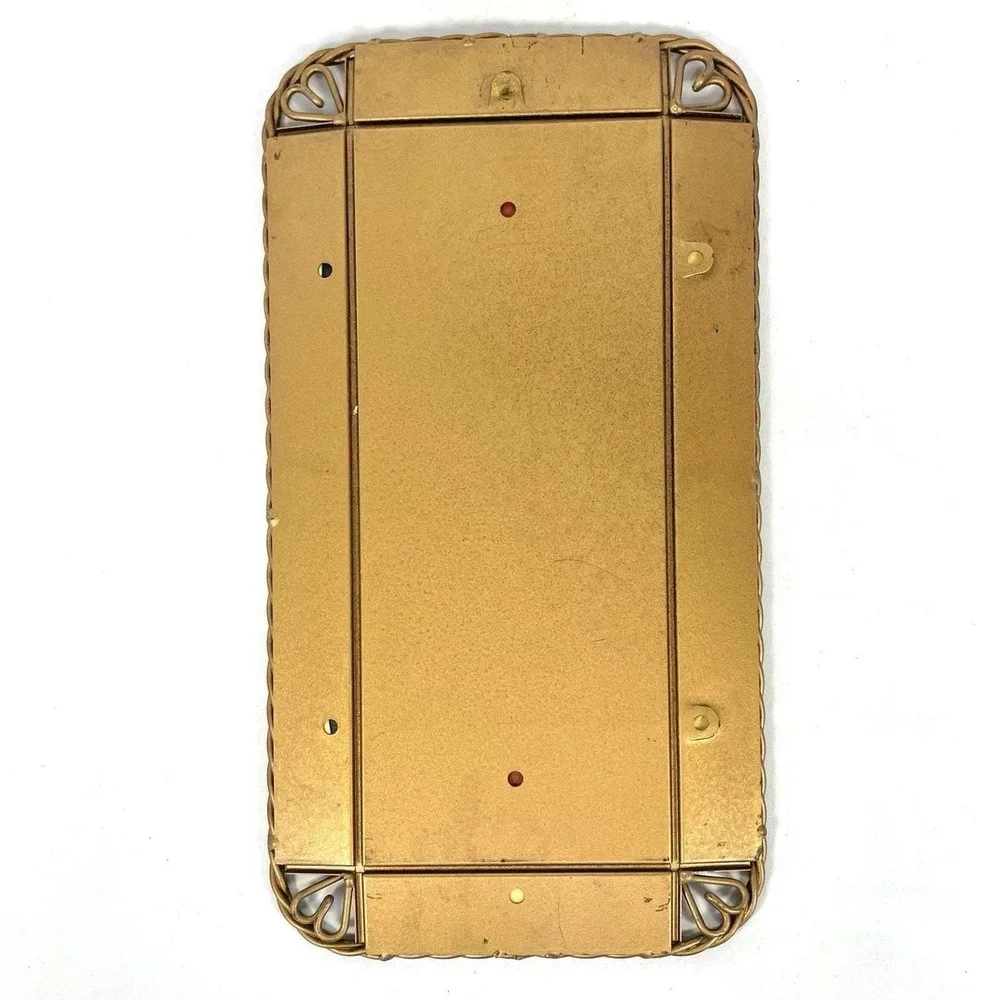 Vintage Gold Vein Mirror Vanity Tray Twisted‎ Rope Heart Frame Wall Decor